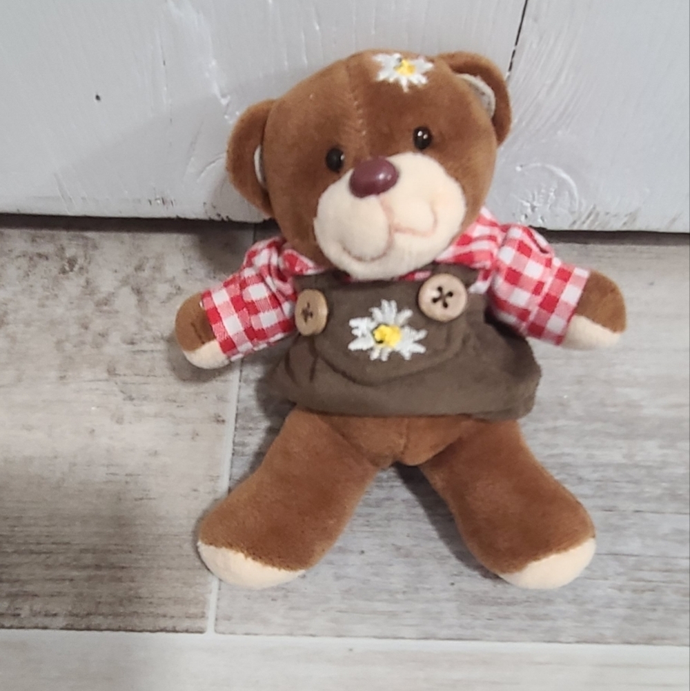 German Teddy Bear Lederhosen Overalls 5" Plush Stuffed Animal